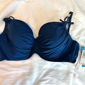 NEW Bleu Rod Beattie Navy Blue Underwire Bikini Top 40D